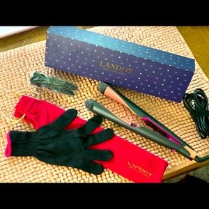LANDOT Hair Straightener and Curler 2 in 1, Twist Straightening Curling Iron